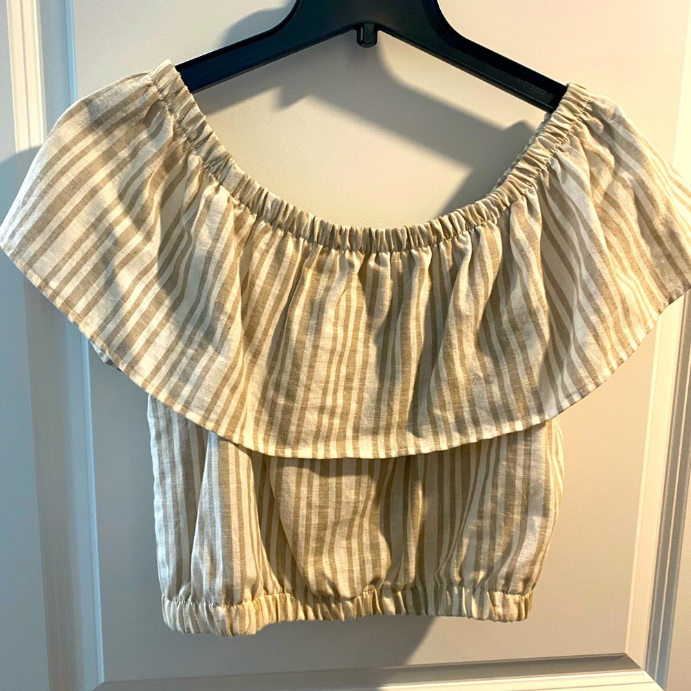 Lush off the shoulder striped blouse